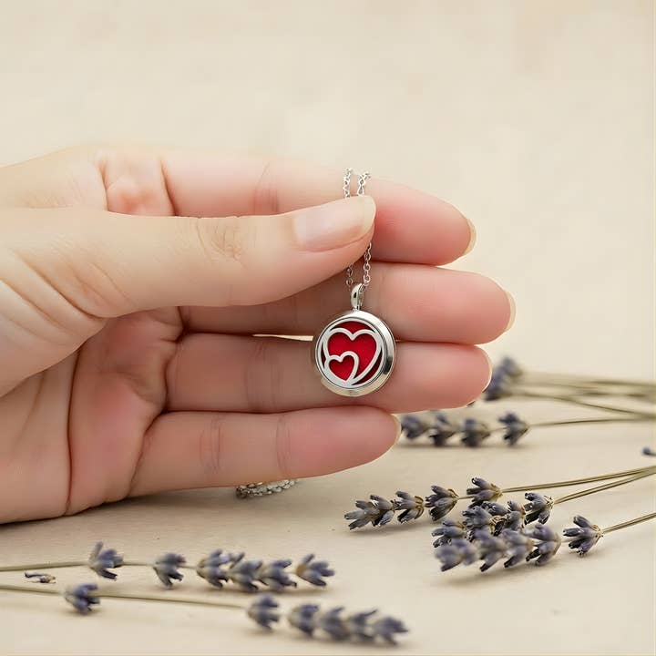 Matrix Aromatherapy - Wholesale Aromatherapy Necklace - Hearts Essential Oil Diffuser Necklace - Mini4