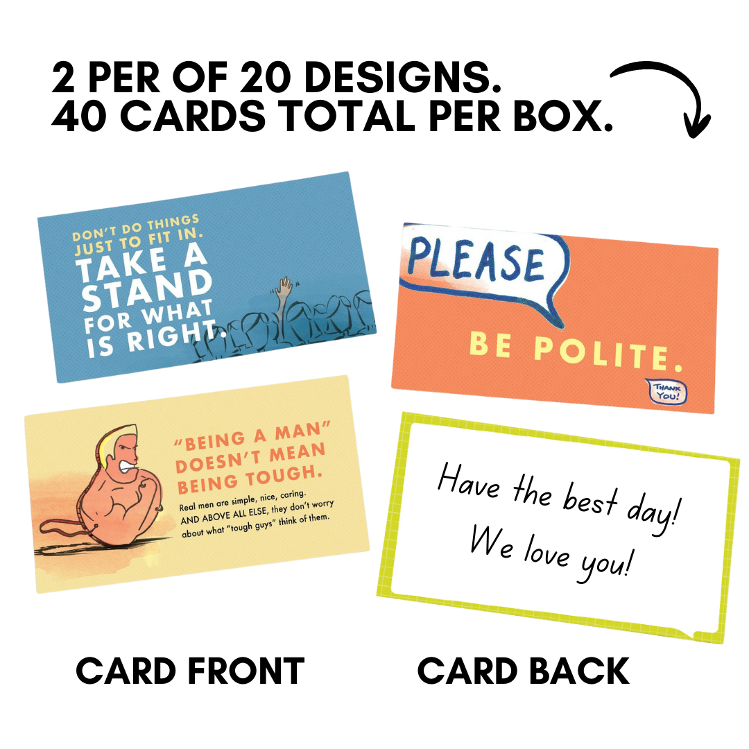 Papersalt - Wholesale Stationery/Notecard Set - Inspiring Lunch Notes for Young Boys and Kids (Boxed Set)3