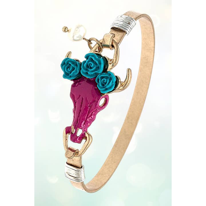 Andrea Bijoux - Wholesale Charm/dangle bracelet - BULL HEAD ETCHED CHARM BANGLE BRACELET6