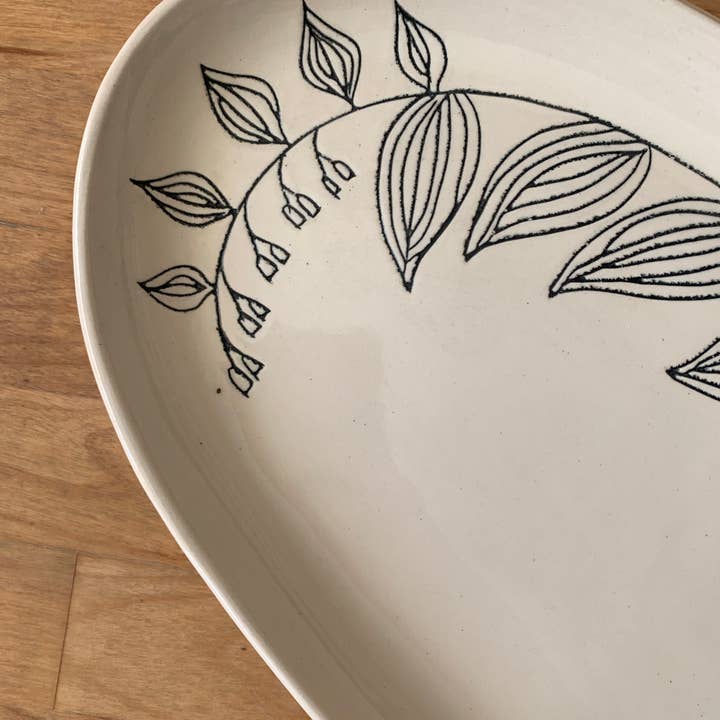 CSF Ceramics - Wholesale Platter - Oval Platter: Solomons Seal1