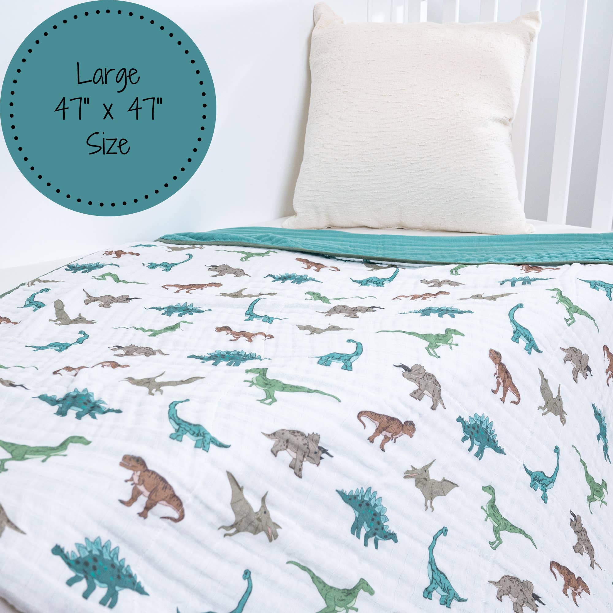 LollyBanks – wholesale Bedding blanket – Kids & Baby – Dinosaur Toddler 100% Cotton Baby Toddler Muslin Blanket3