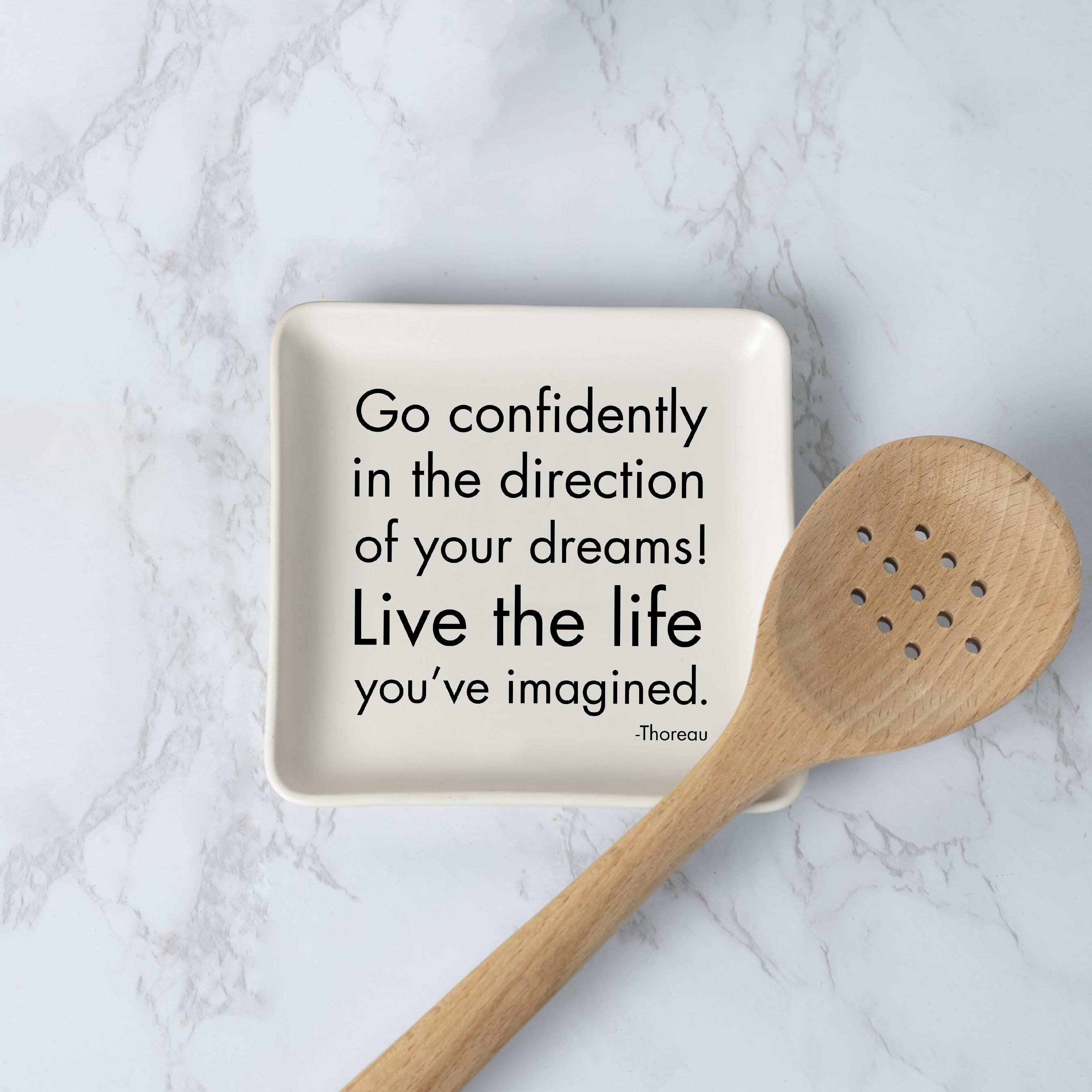 Quotable - Wholesale Decorative Plate/Dish/Bowl - Trinket Dishes - TR55 - Go Confidently (Henry David Thoreau)1