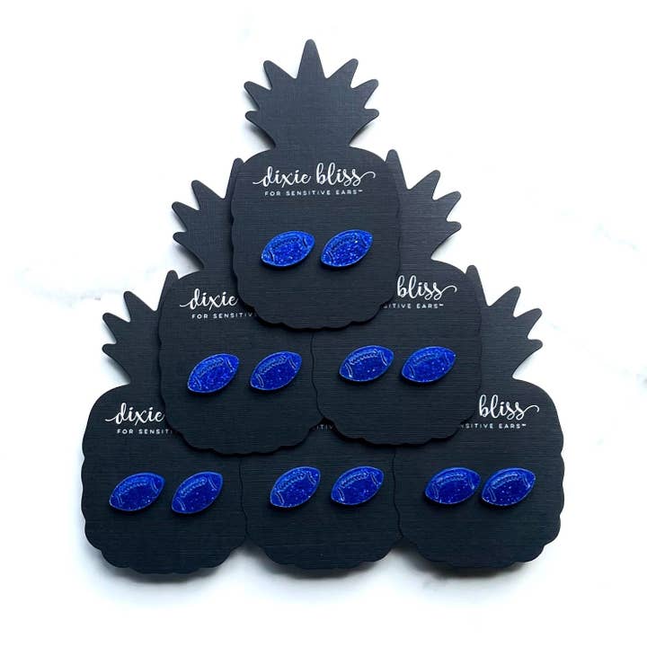 Dixie Bliss - Wholesale Stud/Post Earrings - Football Sport Team Stud Earrings - 12 colors!20
