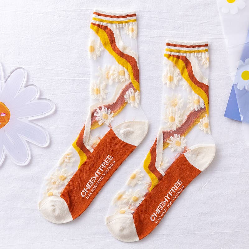 Tourtiwi - Wholesale Socks - Women's - Lace mesh breathable thin glass silk socks crystal socks0