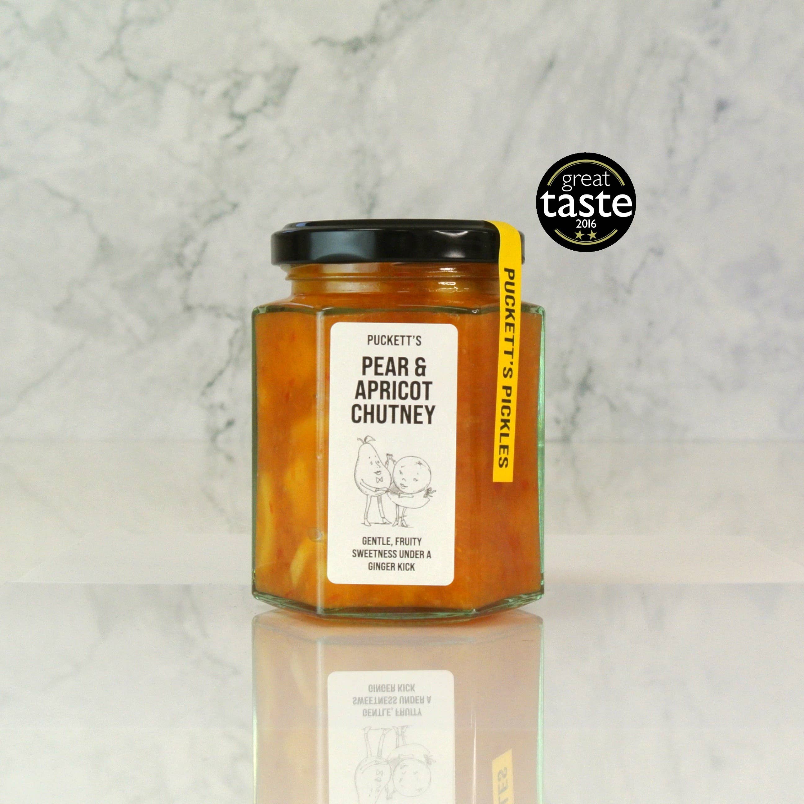 Puckett's Pickles Ltd – wholesale Chutney – Päron- och aprikoschutney – mild, fruktigt söt med en ingefärskrydda1