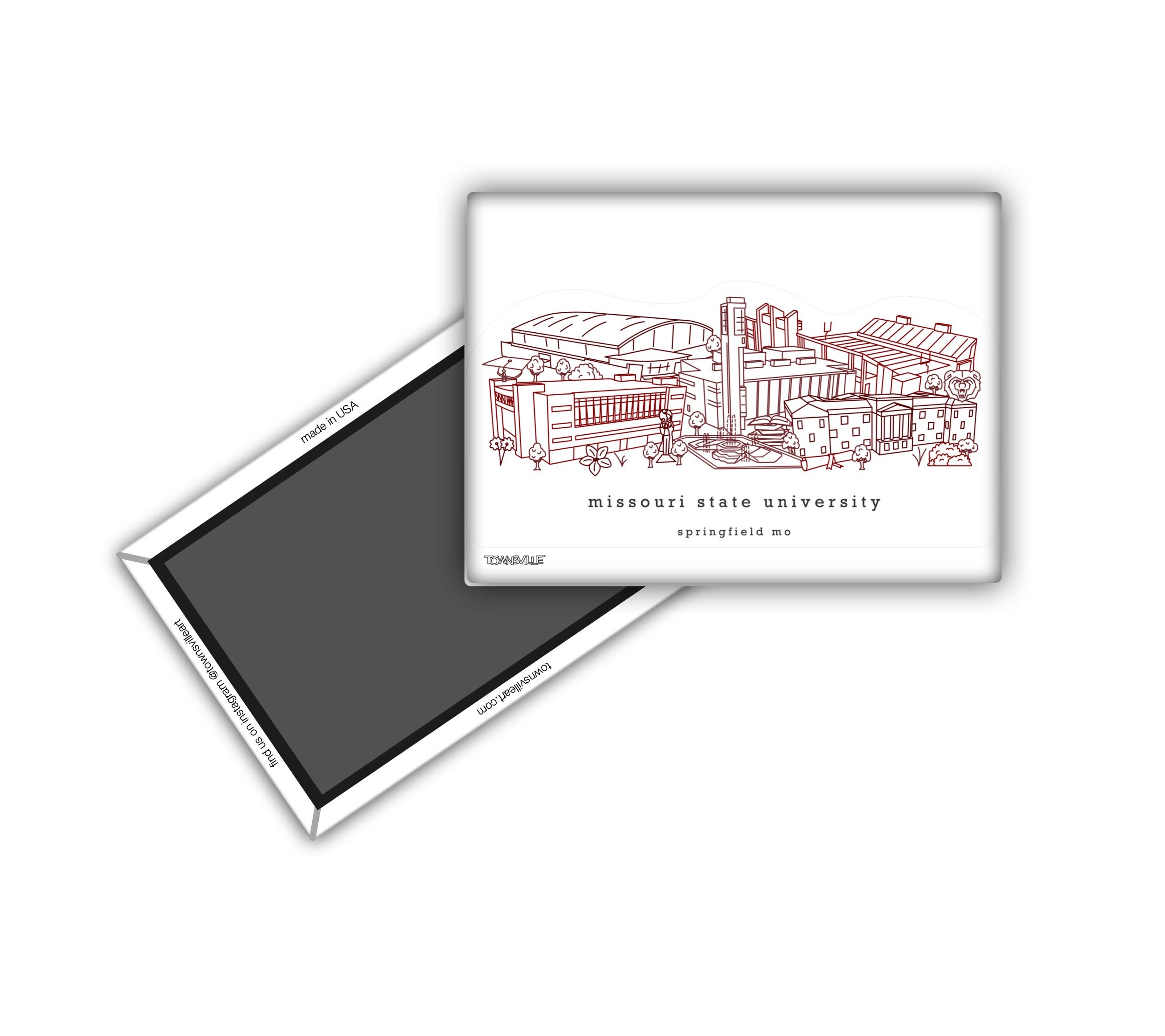 Townsville Art – Adesivo por atacado – Adesivo ou ímã minimalista da Missouri State University1