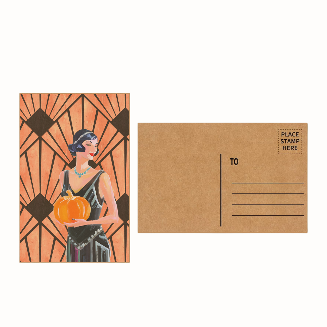 Cryptic Paper Co. - Wholesale Ansichtkaart - Art deco Halloween vintage ansichtkaart0