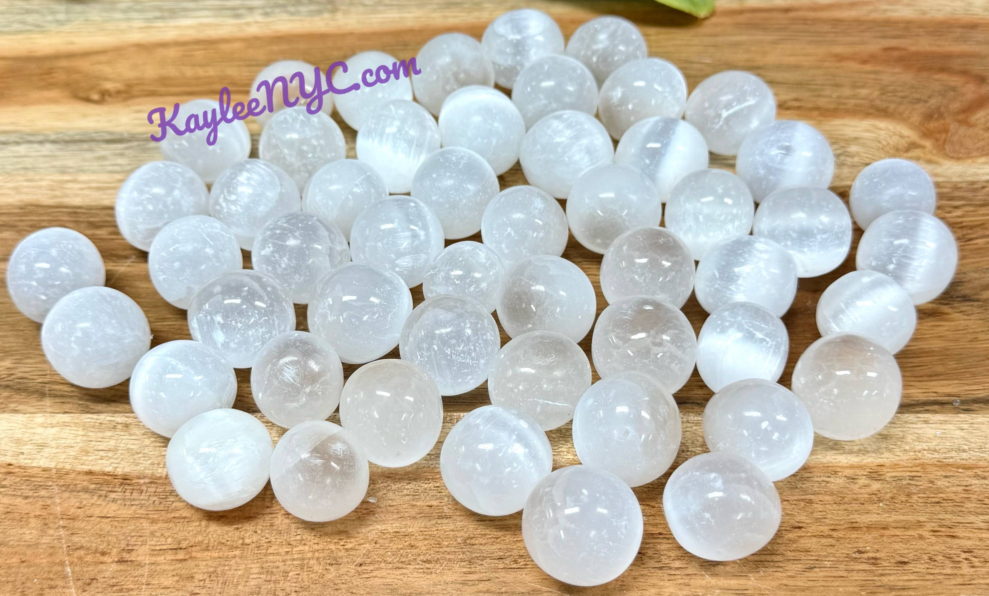 KayleeNYC - Wholesale Spiritual Stone/Crystal - 2 Lbs Natural Selenite aka Satin Spar Tumble Healing Energy3