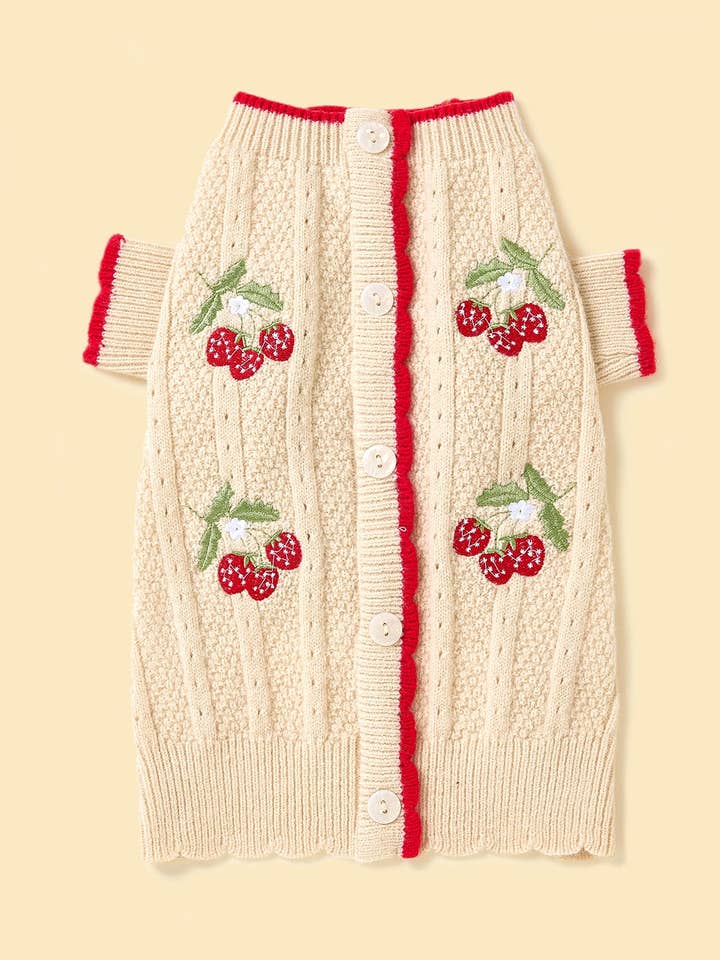 Gilet Doux Fraise de l'Upper East Side🍓 pour la vente par BarkBarkBaby