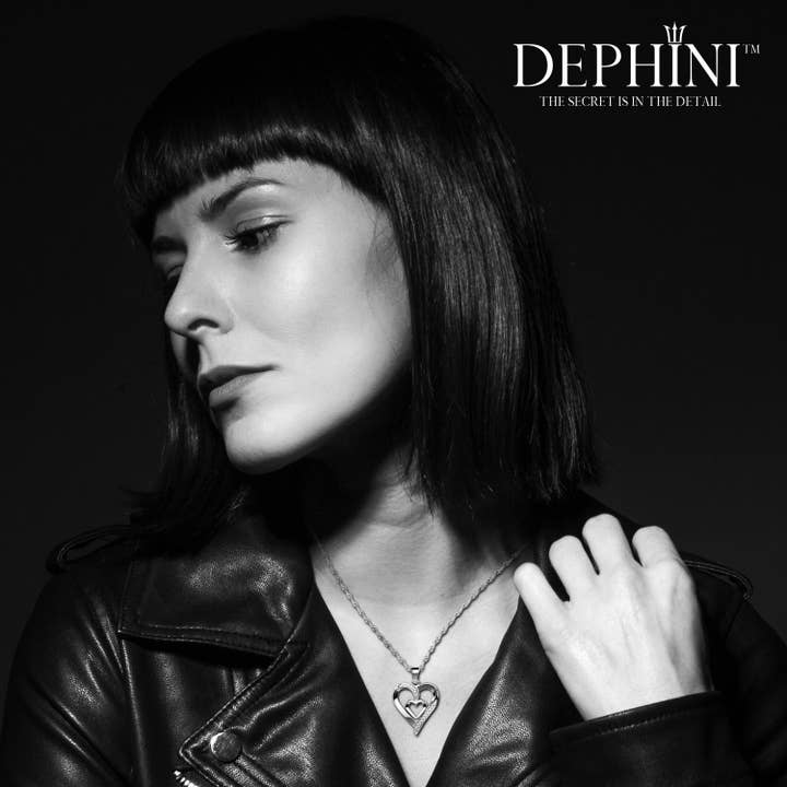 DEPHINI – wholesale Pendant/charm necklace – Double Heart Necklace - 925 Sterling Silver Jewellery Pendant Dephini