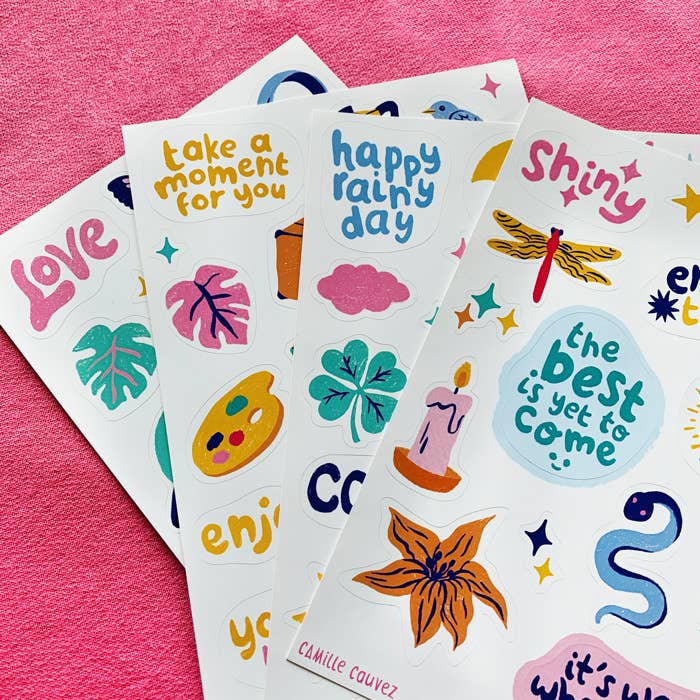 Camille Cauvez illustration et papeterie - Vente Autocollant - Planche De Stickers2