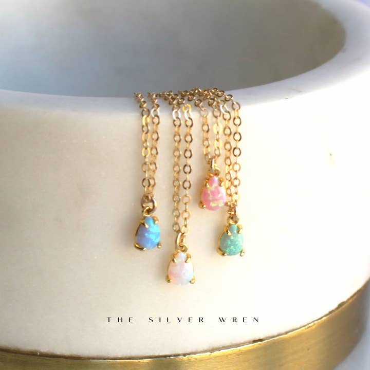 The Silver Wren - Wholesale Pendant/Charm Necklace - Nyla Ultra Tiny Opal Necklace