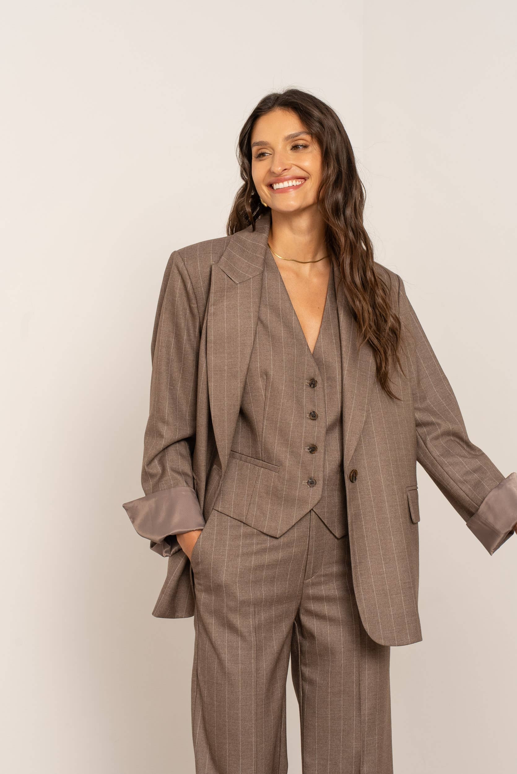 Attentif Paris - Wholesale Blazer - Women's - Oversized pinstripe blazer37