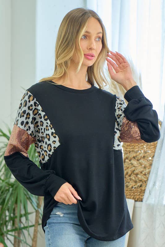 lovely melody - Wholesale Sweatshirt - Women's - LMT3461-Isabella color block sweatshirt8