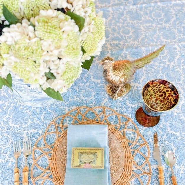 Verdigris Collection - Wholesale Tablecloth - Bellview Pheasant Tablecloth3