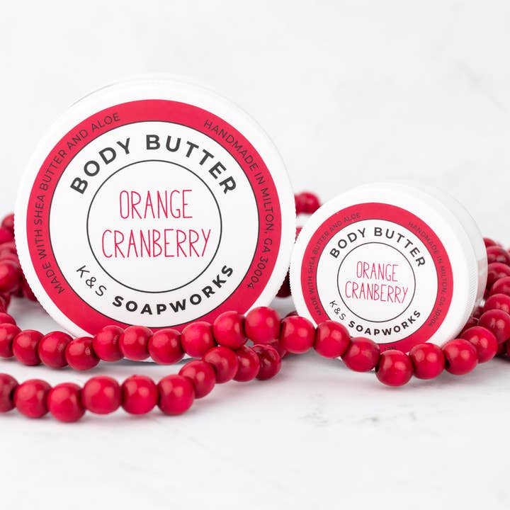 8oz Orange Cranberry Body Butter for wholesale by K&S Soapworks