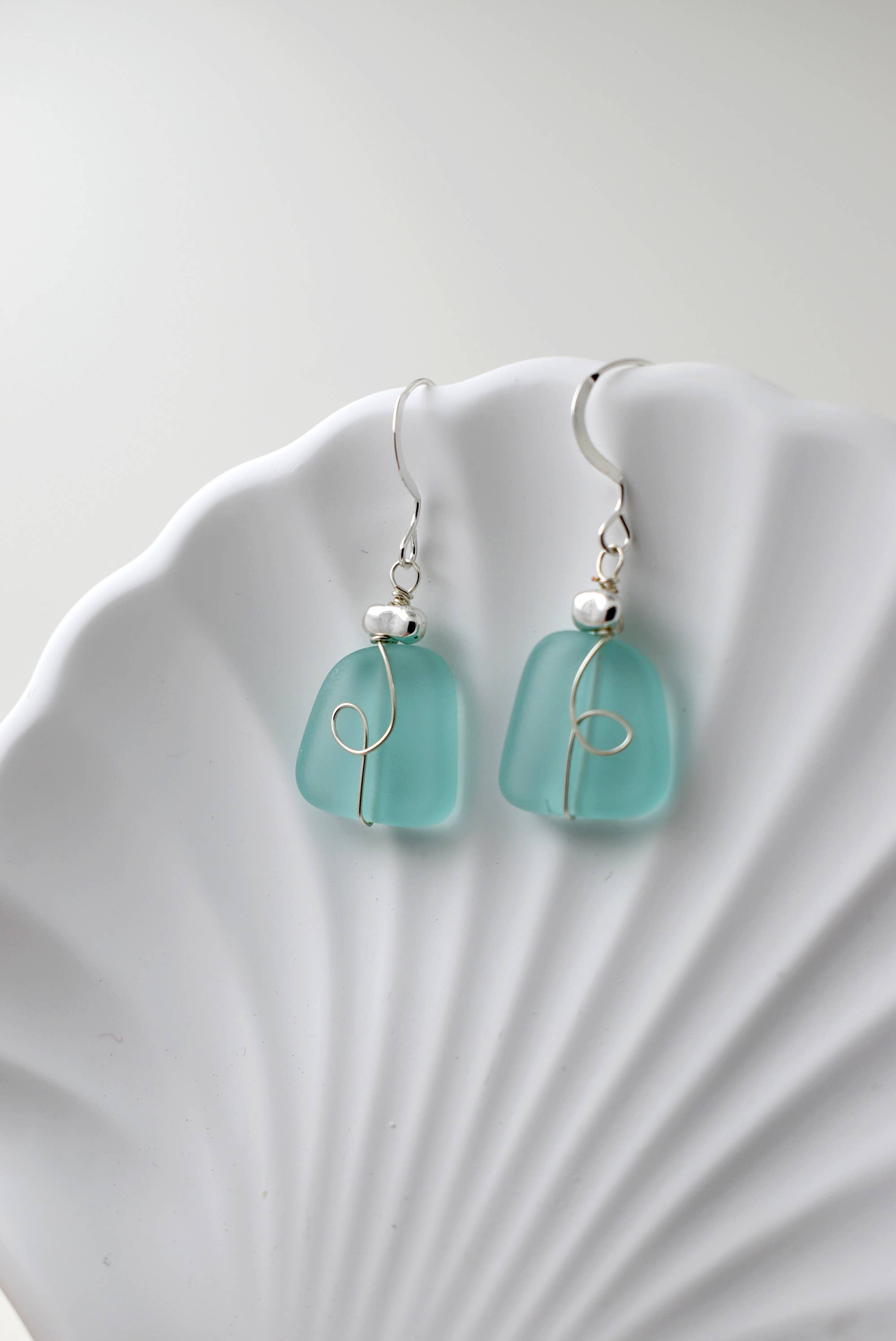 Whitelotus Design - Wholesale Dangle Earrings - Organic wired glass earrings1