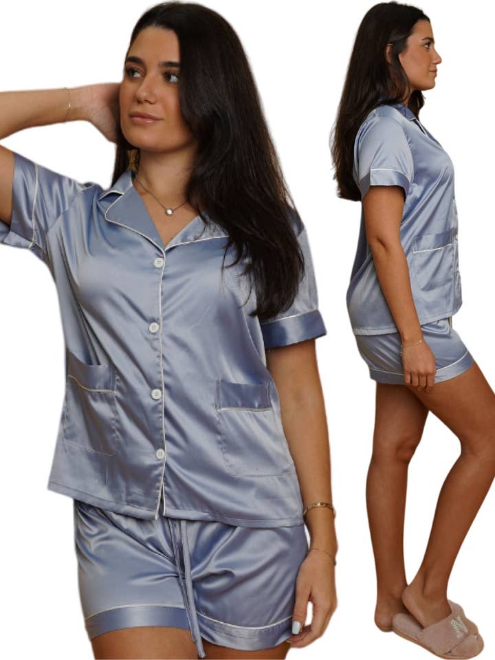 Taniri - Wholesale Sleepwear Set - Women's - ASHLEY SHORT MATTE SATIN PAJAMAS25
