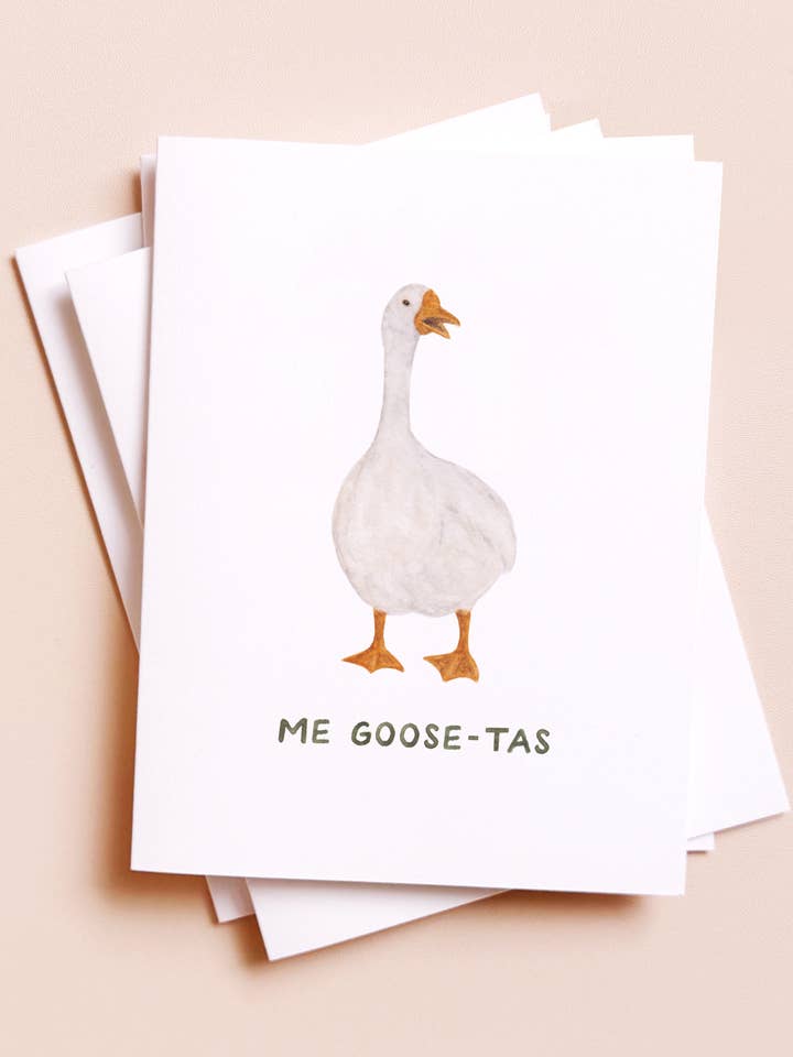 Me Goose-tas — Spanish Pun Love Card for wholesale by Amy Zhang