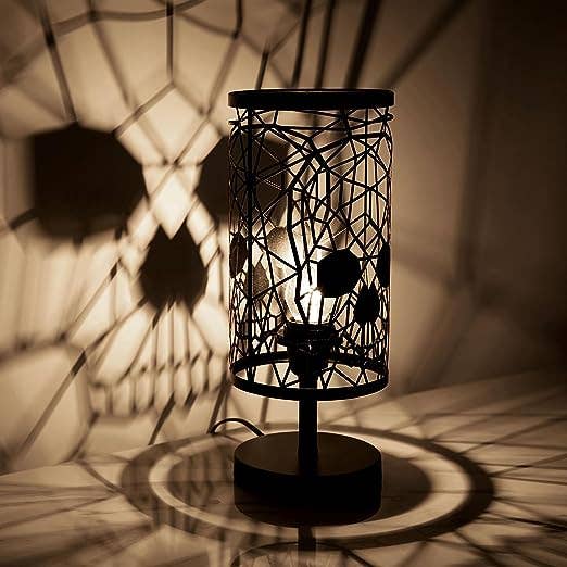 The Wine Savant /  Khen Glassware – Großhandel Akzent-/Schreibtischleuchte – Schwarze Totenkopflampe mit 3-fach dimmbarem Schalter, Halloween0