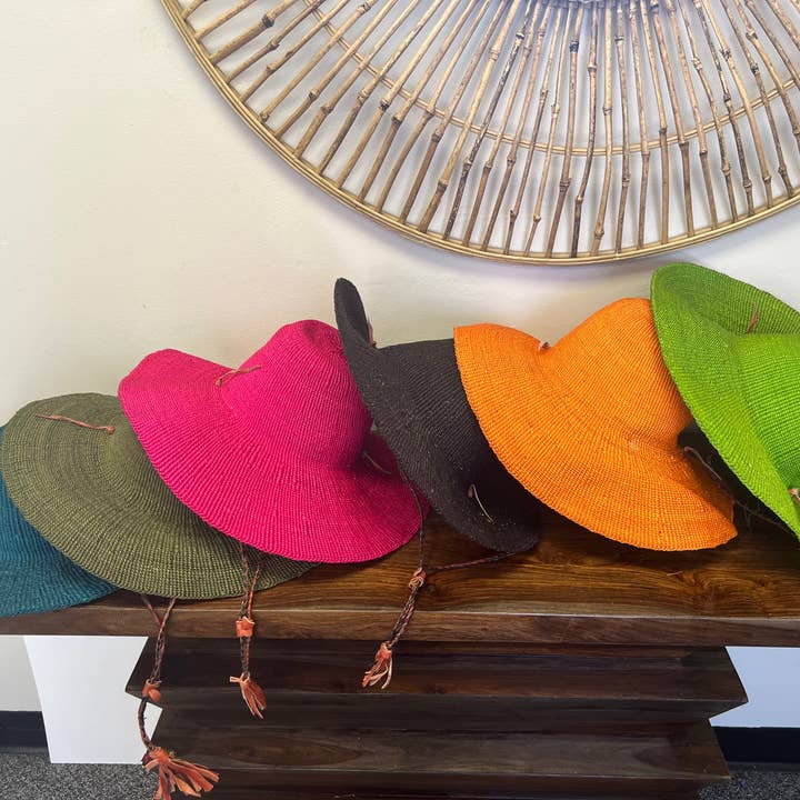 Gitzell FairTrade - Wholesale Straw Hat - Women's - African Straw Sun Hat, Solid color5