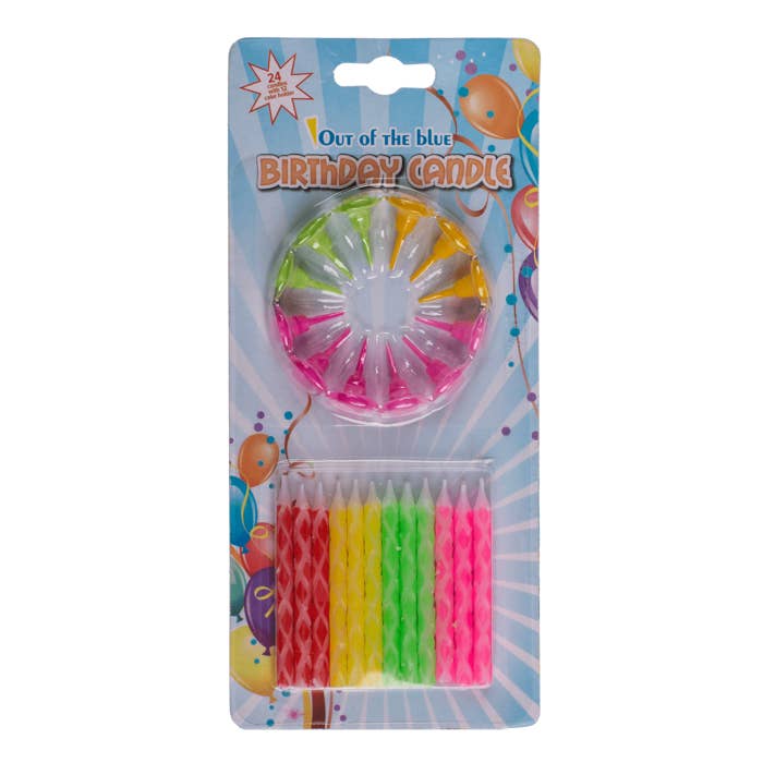 Out of the blue KG - Vendita all'ingrosso Candeline per torte - 24 candeline di compleanno, con 12 portacarte,