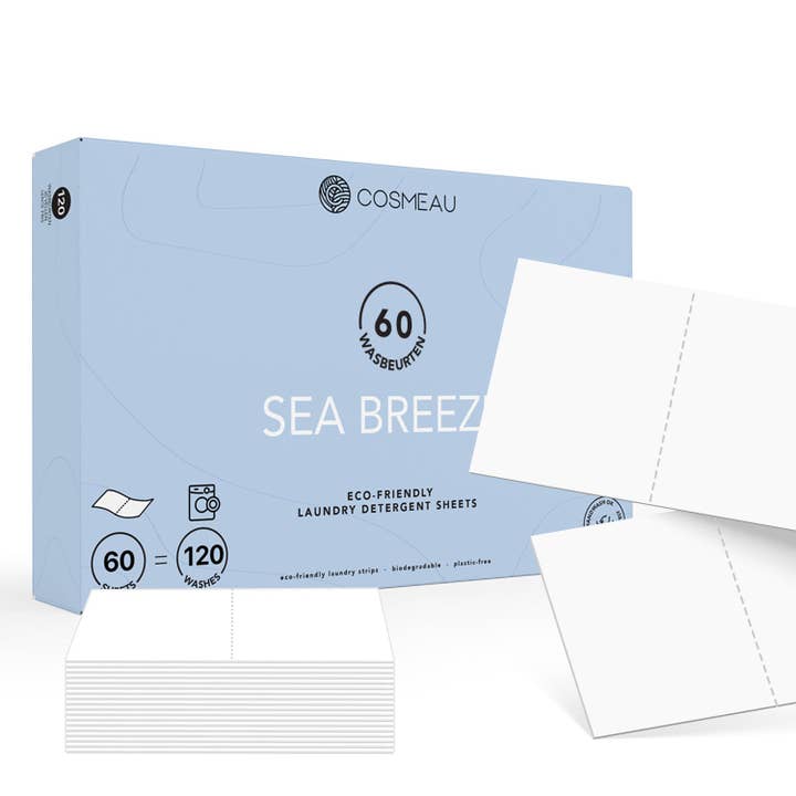 Bamboozy x Cosmeau – Großhandel Waschpulver/-kapseln – Cosmeau Wäschetücher, umweltfreundlich, Ozeanblau