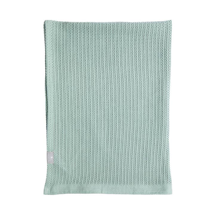 Bassinet Cotton Cellular Blanket - Sage for wholesale by Living Textiles