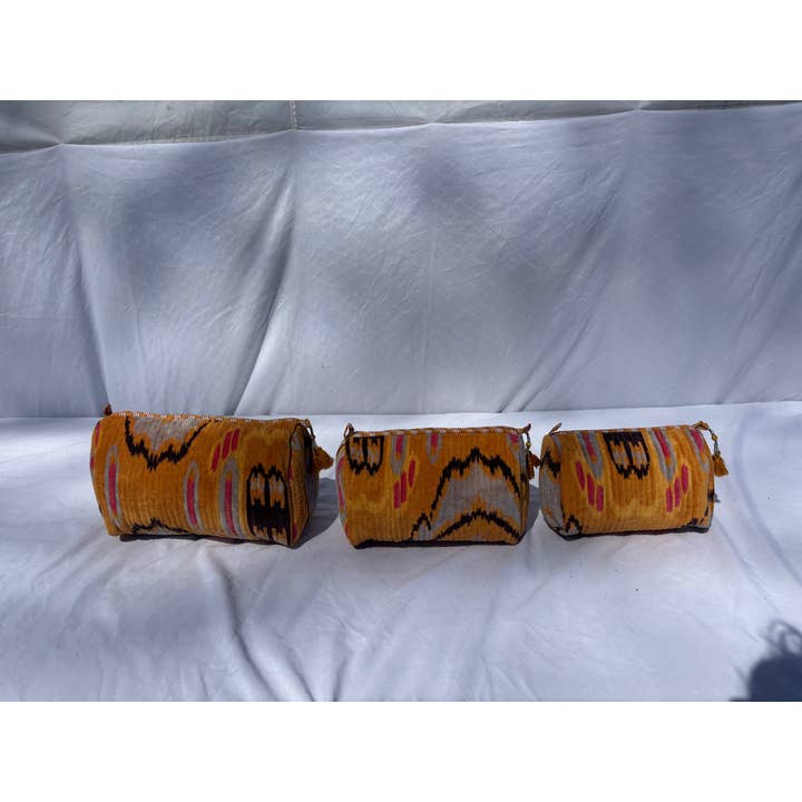 Tibet Handicrafts LLC - Wholesale Travel Set - Orange Velvet 3 Piece Travel Set12
