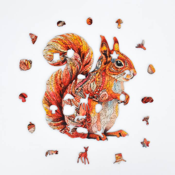 Lubiwood - Wholesale Puzzle - Adult - Adorable Squirrel Jigsaw A4 Premium Box1