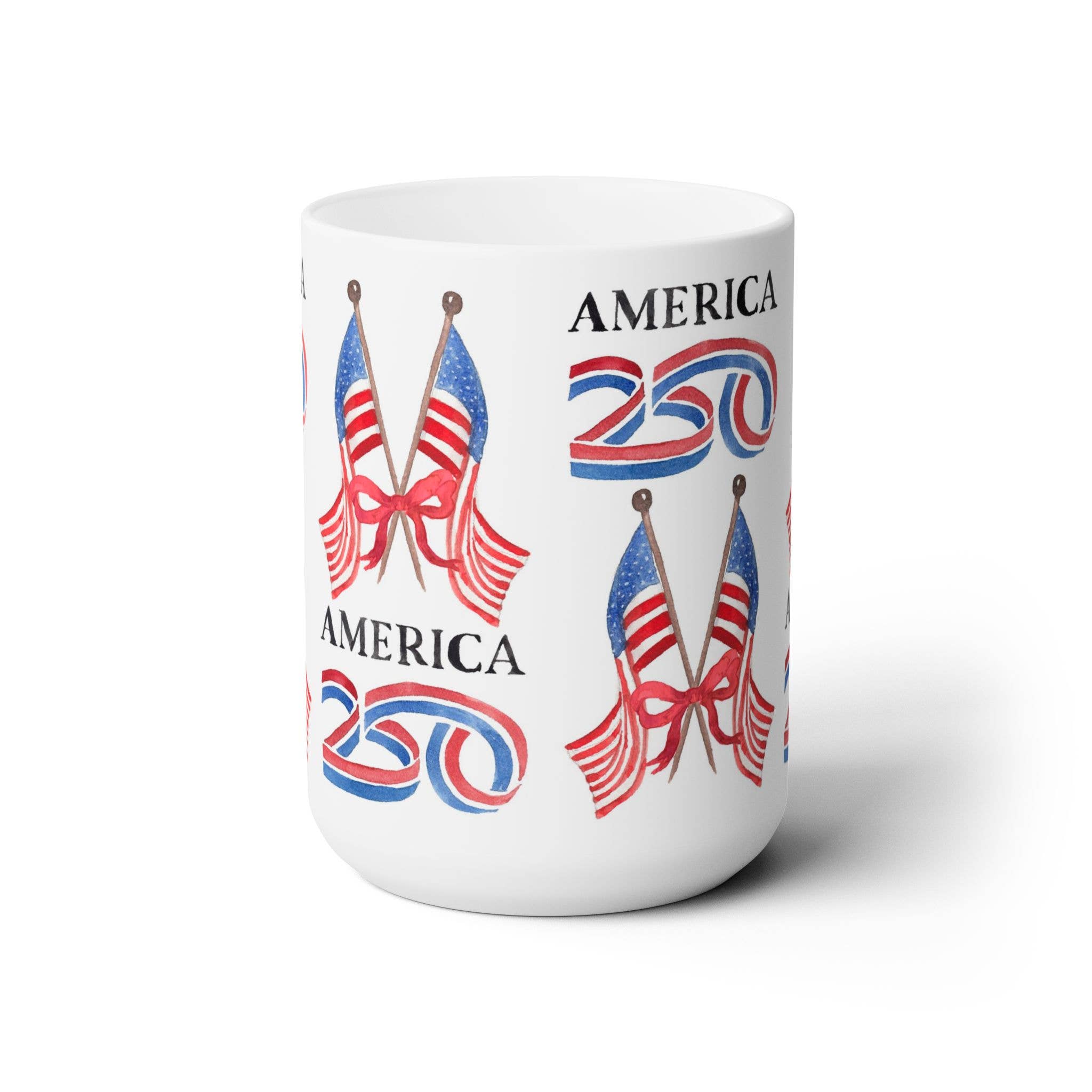 The Muddy Dog - Wholesale Coffee Mug - America250® Patriotic Flags Ceramic Mug1