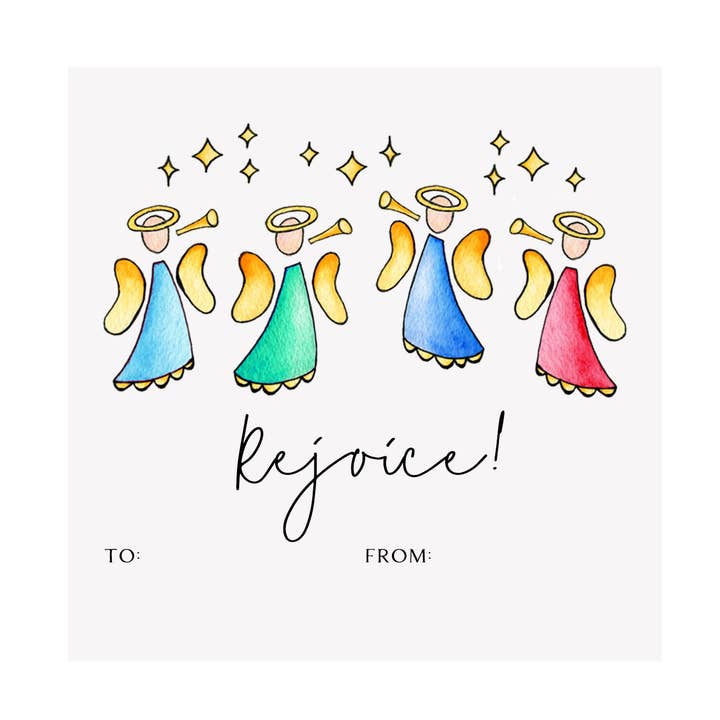 Angels Holiday Gift Tag for wholesale by Brake Ink Stationery