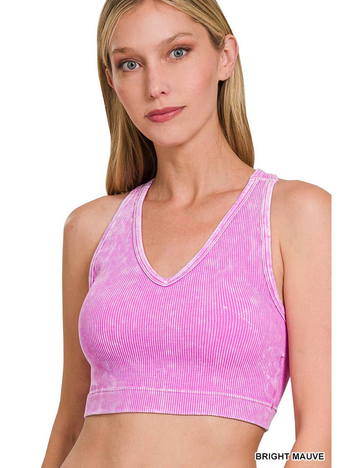 42POPS - Wholesale Tank Top - Women's - `.42POPS Premium Washed Seamless Rib Crop Tank51