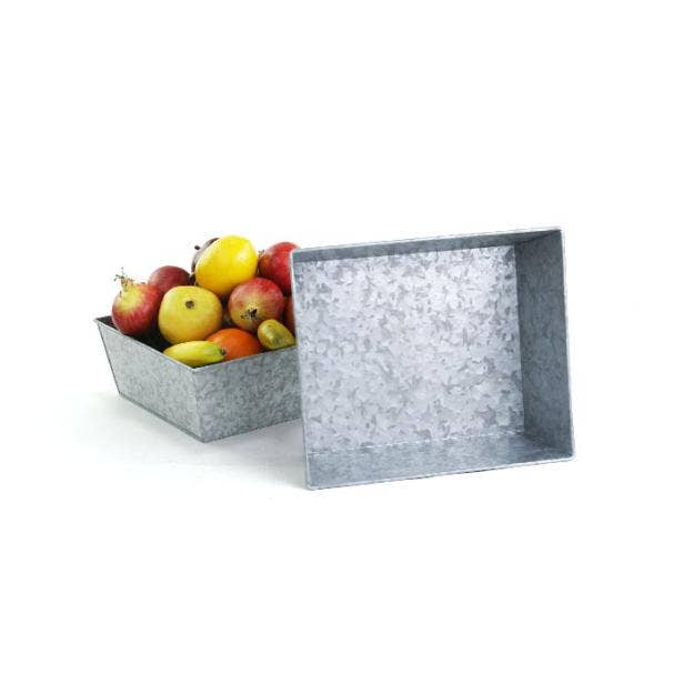 Buhi Imports – wholesale Prydnadsbricka – 12 tums rektangulär galvaniserad bricka1