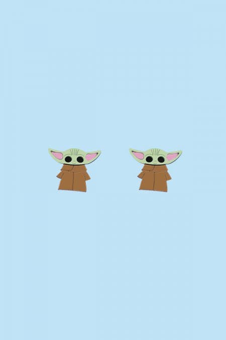 Marronynegro - Wholesale Stud/Post Earrings - Mini Baby Yoda Earrings0