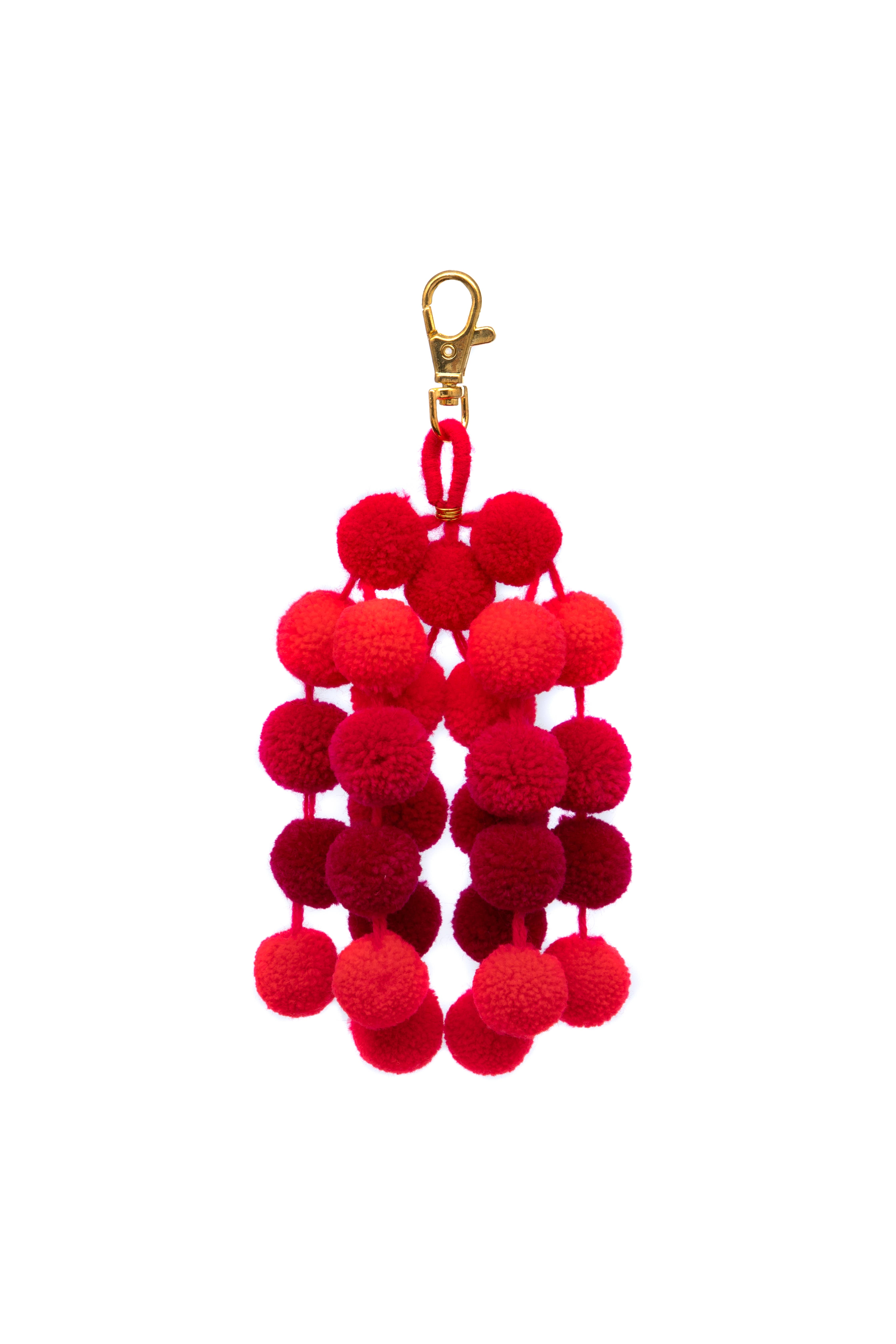 PomPom Galore - Vendita all'ingrosso Accessorio per borsetta - Donna - Charm mini clip pom pom sfumato color lampone per borsa2