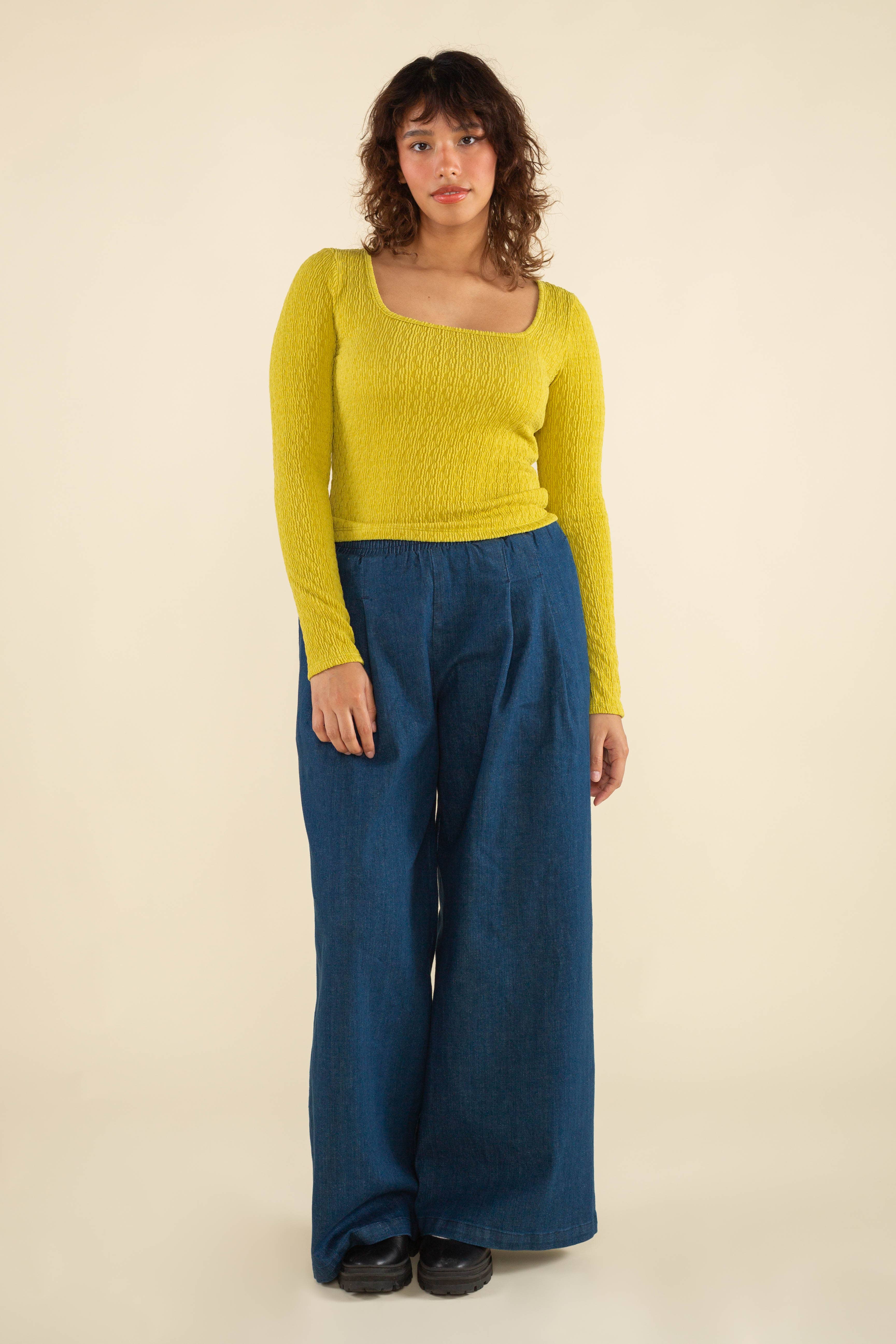 NLT - Wholesale Knit Top - Women's - Murphy Square Neck Textured Long Sleeve Top1