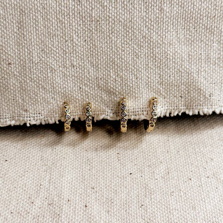 GoldFi - Wholesale Hoop Earrings - 18k Gold Filled Mini Bezel CZ Hoop Earrings4