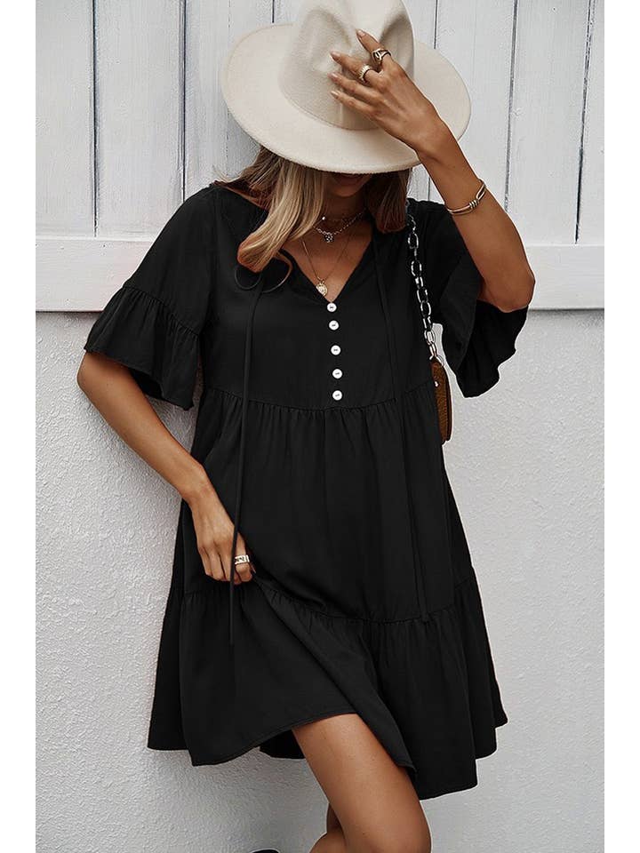 Miss Sparkling - Wholesale Dress - Women's - Half button-Up Dress