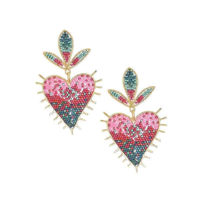 Boucles d'oreilles multicolores Cœur Mystique pour la vente par Mishky