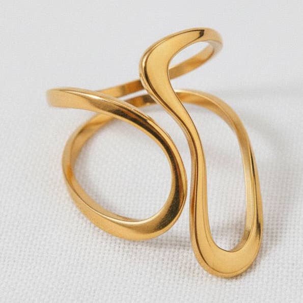 Unique Open-Design Ring with Distinctive Lines for wholesale by paperln