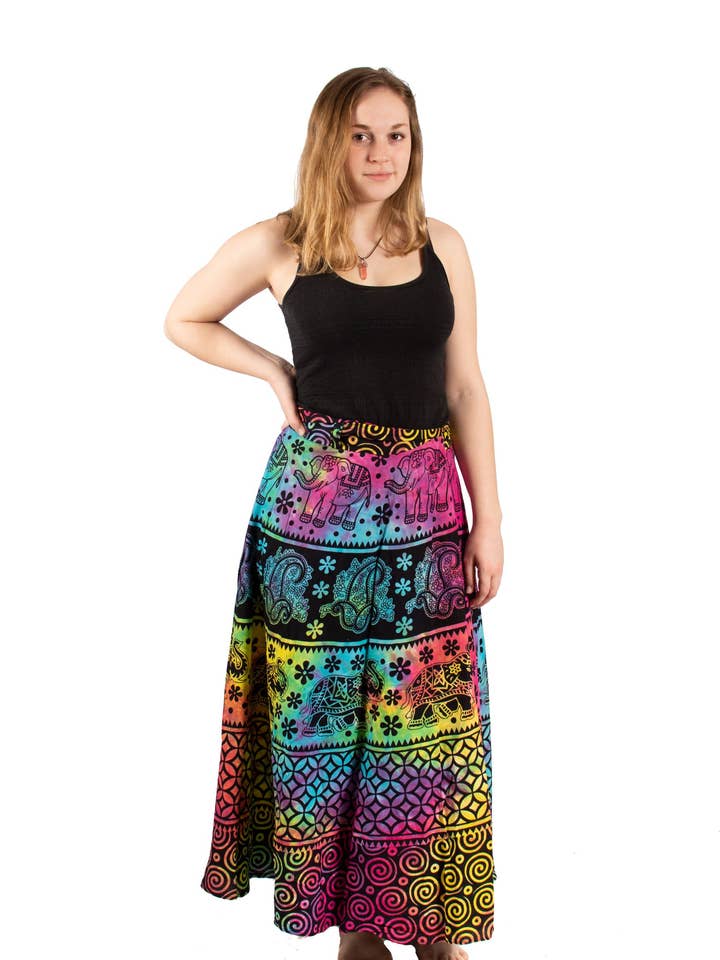 Jupe portefeuille en coton-34 po Tie Dye pour la vente par Magic Touch Corp