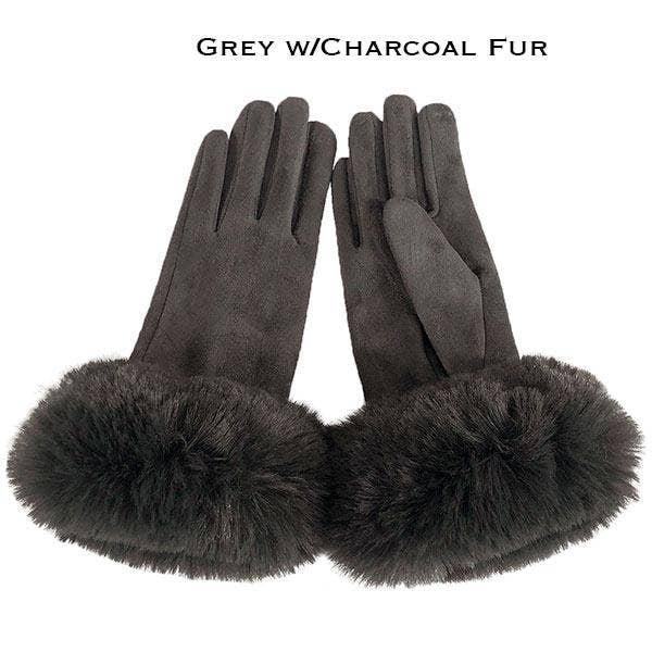 The Magic Scarf Company - Wholesale Gloves - Women's - LC02 - Faux Rabbit Trim Gloves2