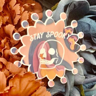 Calcomanía espeluznante, regalo para los amantes de Halloween, pegatina para venta al por mayor de PaleozoicPrints