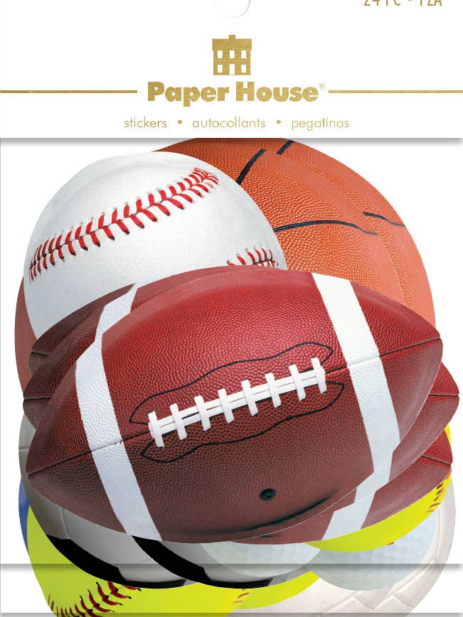 Die Cut Scrapbook Sticker Pack - Sports Balls for wholesale by Paper House Productions