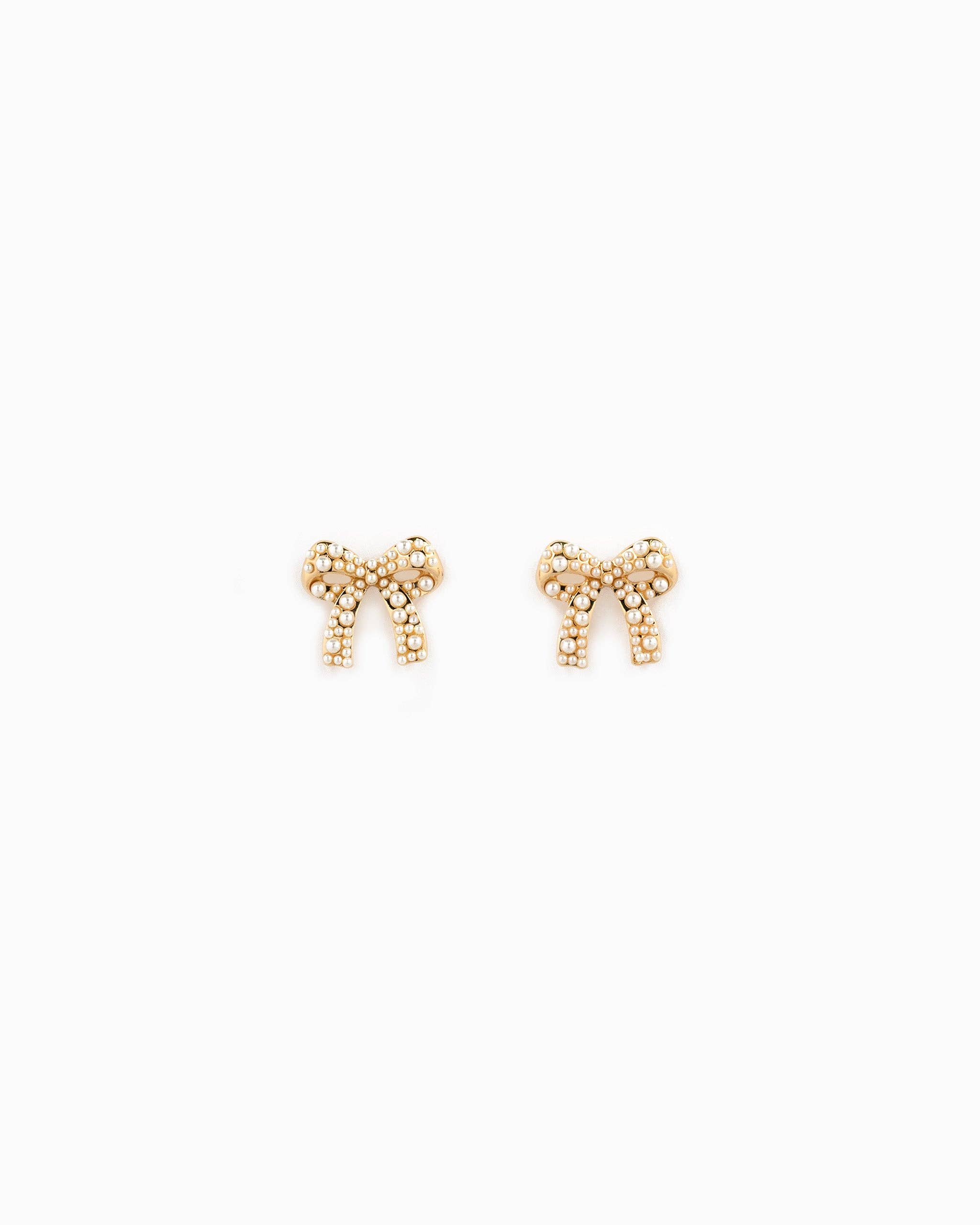 Sessori - Wholesale Stud/Post Earrings - Organic Pearl Pave Bow Earrings3