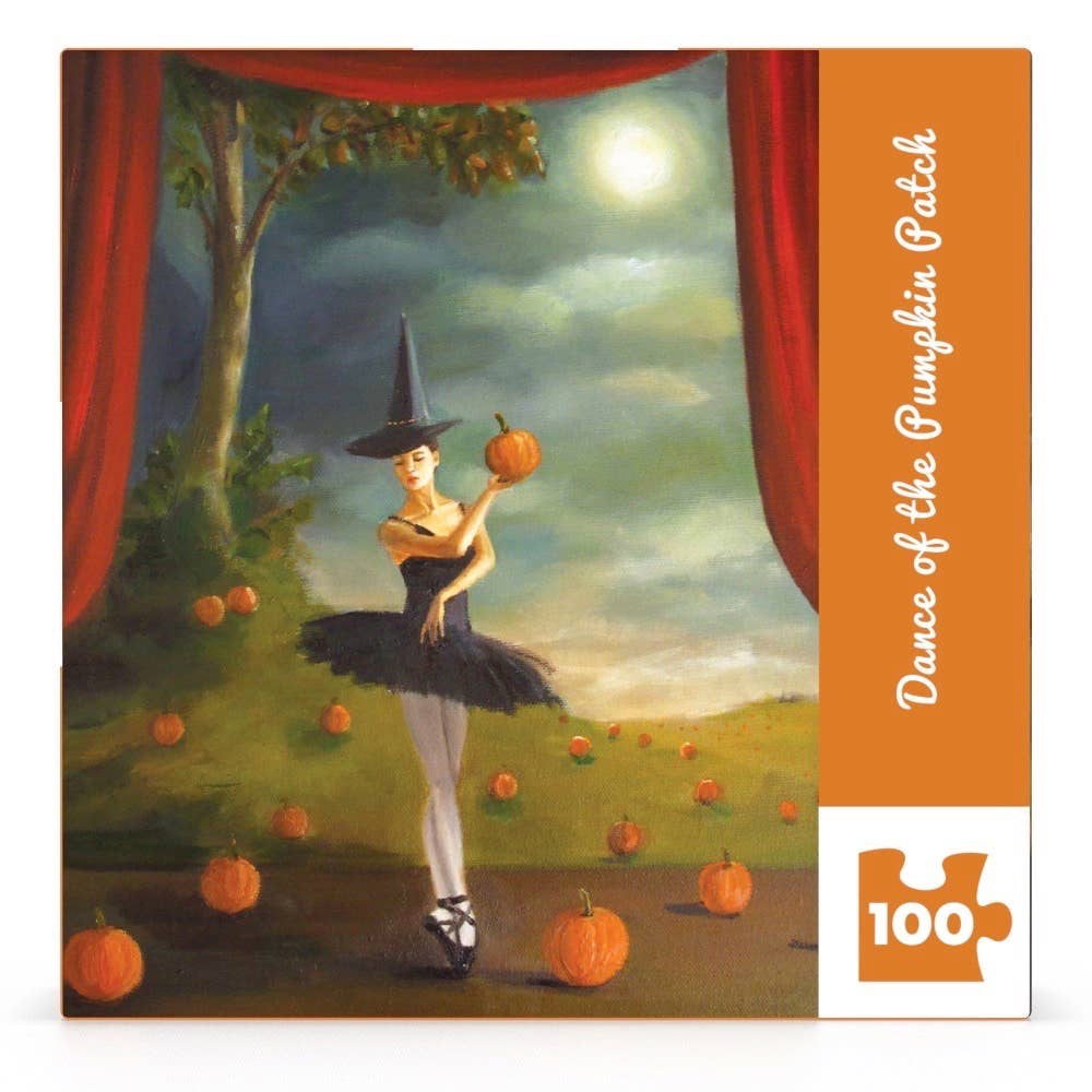 New York Puzzle Company - Wholesale Puzzle - Adult - Dance of the Pumpkin Patch Mini - 100 Piece Mini Puzzle1