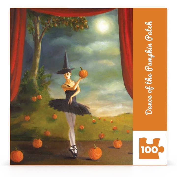 New York Puzzle Company - Wholesale Puzzle - Adult - Dance of the Pumpkin Patch Mini - 100 Piece Mini Puzzle1