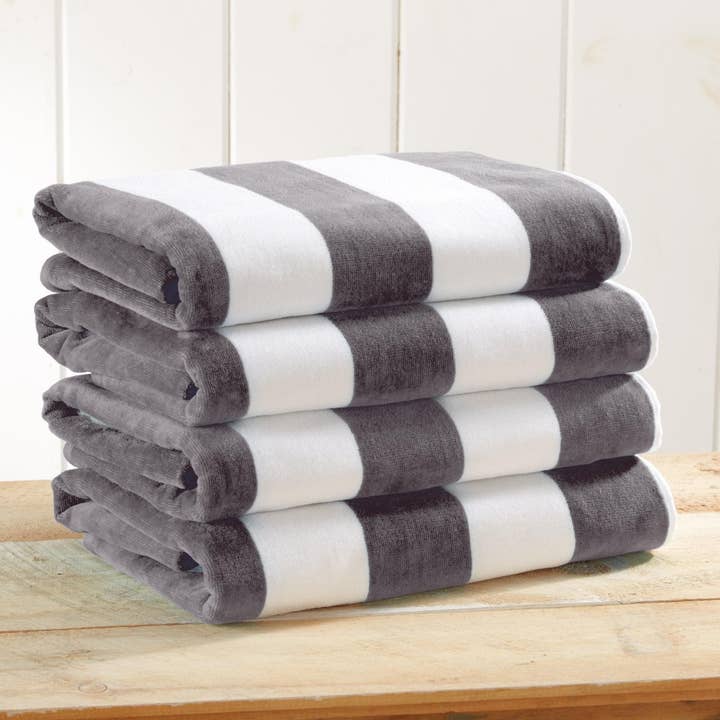BH Collective - Wholesale Beach Towel - Cotton Velour Cabana Stripe Beach Towel - Novia Collection