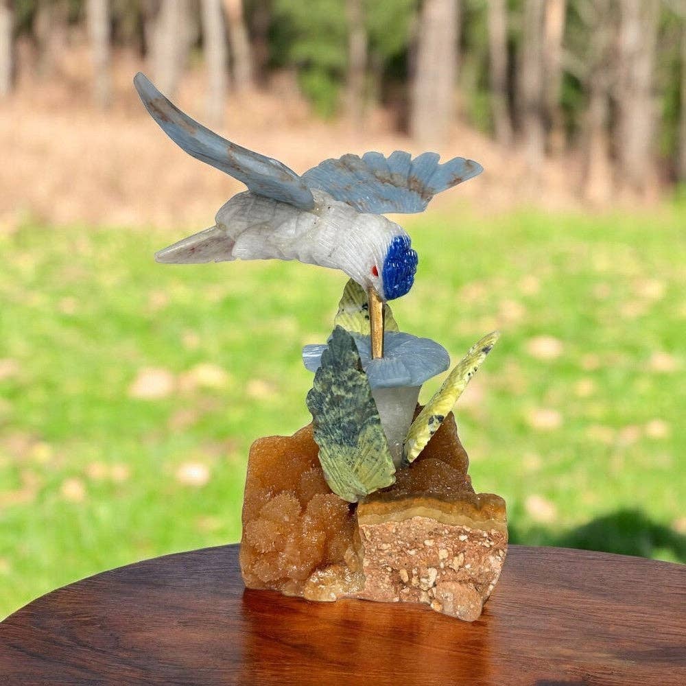 Earths Elements Wholesale - Wholesale Decorative Figurine - Humming Bird on Flower Stand2